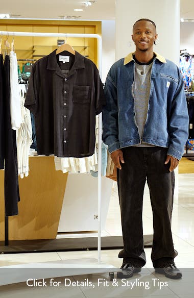 Corridor Washed Dobby Check Cotton Seersucker Camp Shirt (Men ...