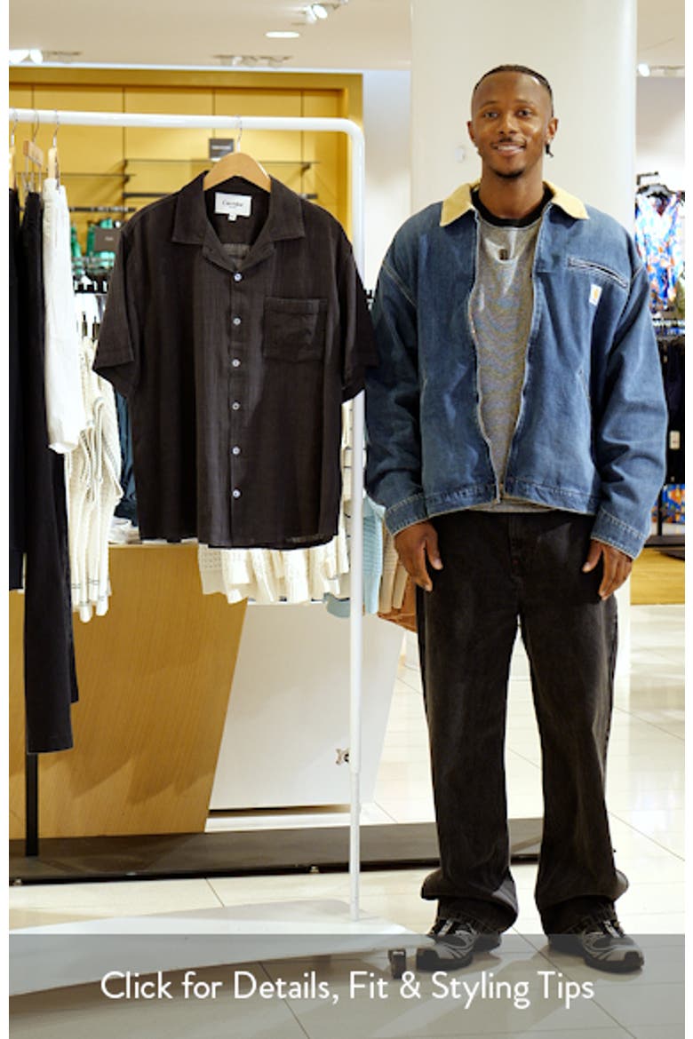 Washed Dobby Check Cotton Seersucker Camp Shirt video