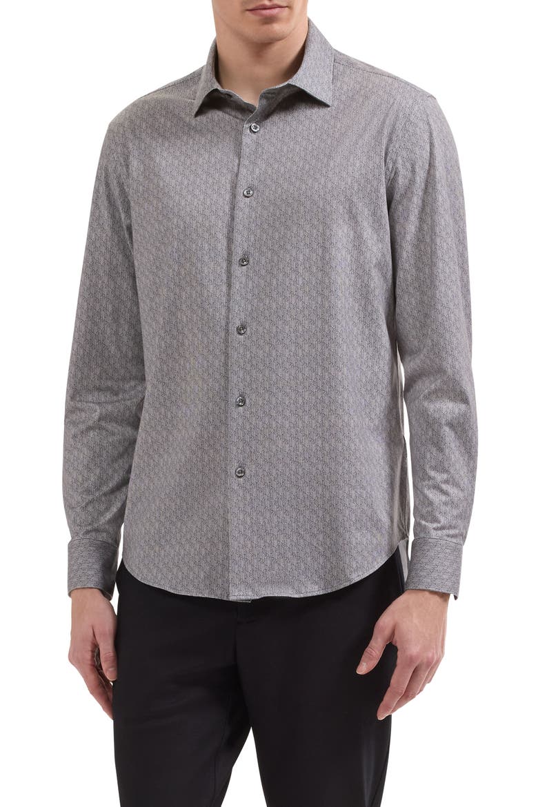James OoohCotton Tech Long Sleeve Button Up Shirt, Main, color, CEMENT
