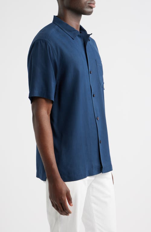 Tommy Bahama Hawaiian Herringbone Shirt In Blue