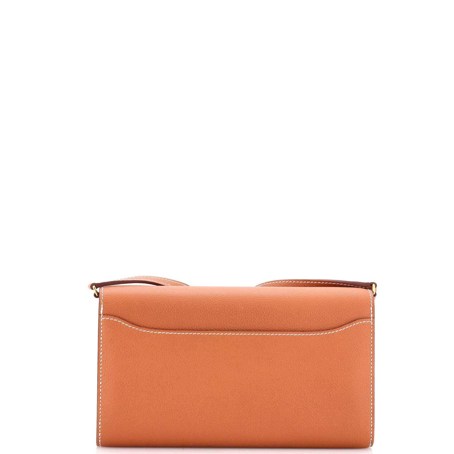 Pre-Owned Hermes Constance To Go Wallet Evercolor, Alternate, color, Gold