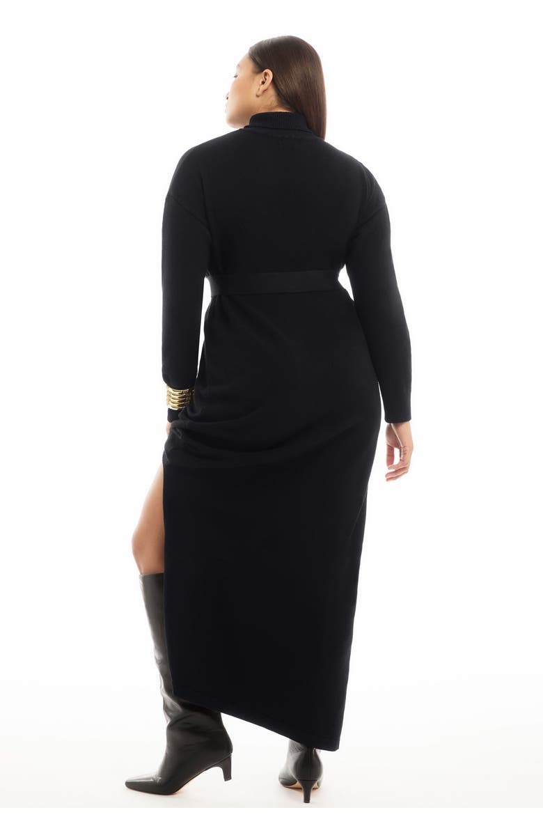 June + Vie Turtleneck Sweater Dress, Alternate, color, Black Onyx