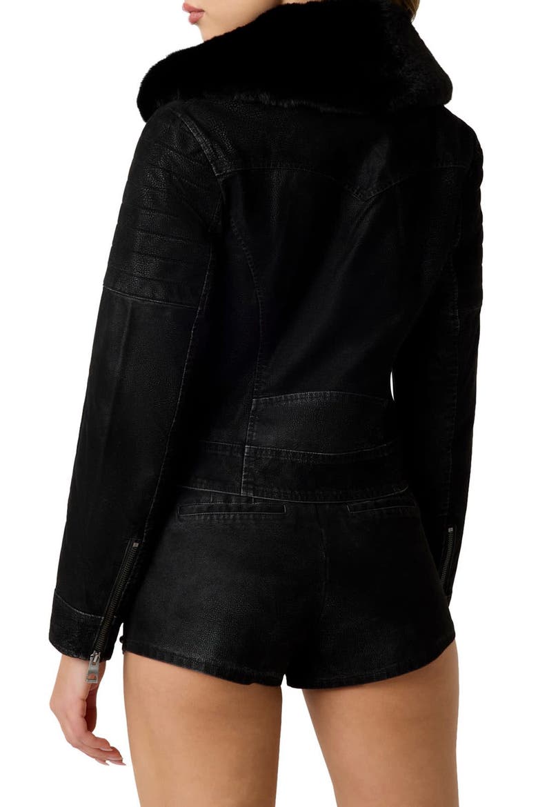 New Darcey Faux Leather Biker Jacket, Alternate, color, JBLACK-BLACK