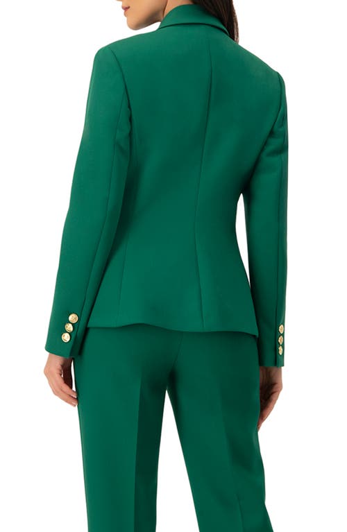 Ivonne Double-breasted Blazer With Buttons In Green