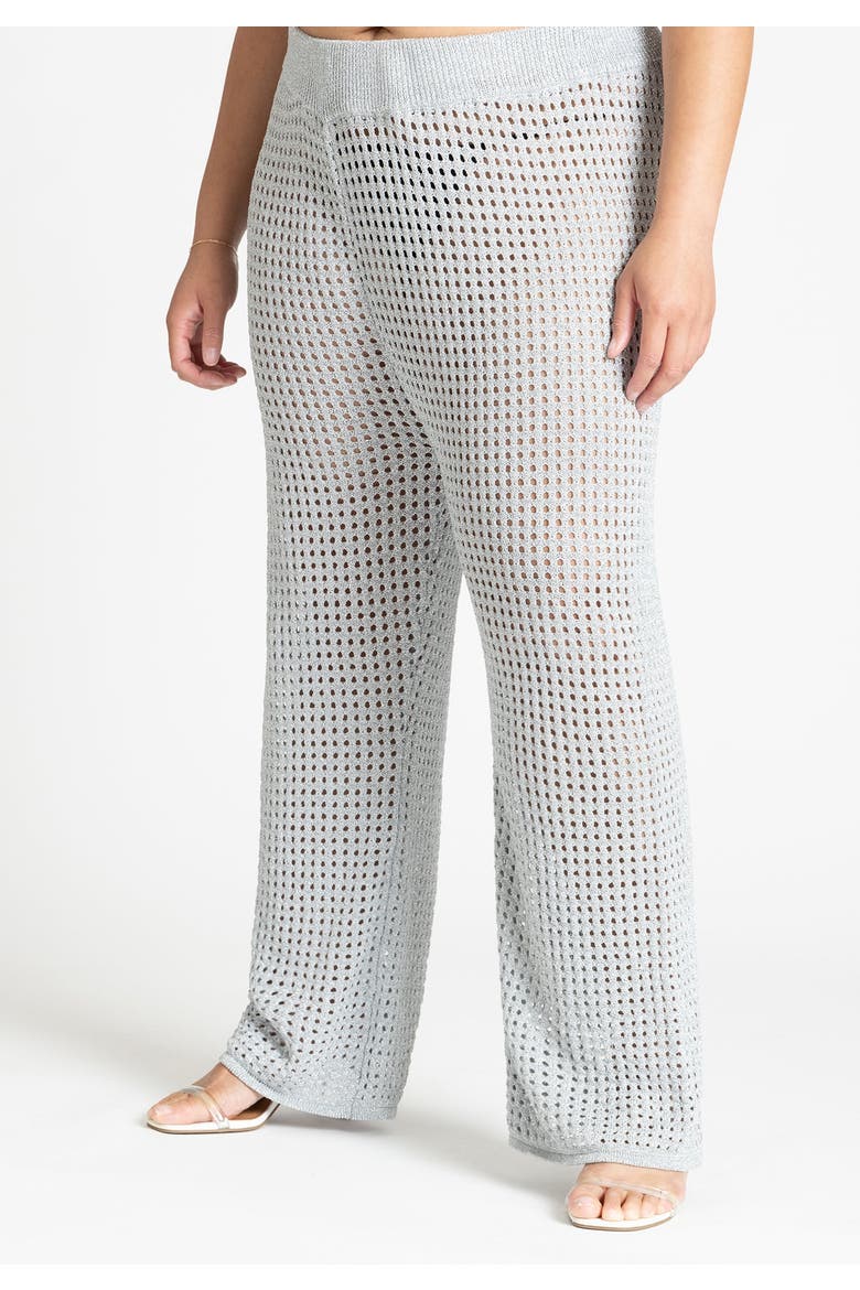 Metallic Crochet Pant, Alternate, color, METALLIC