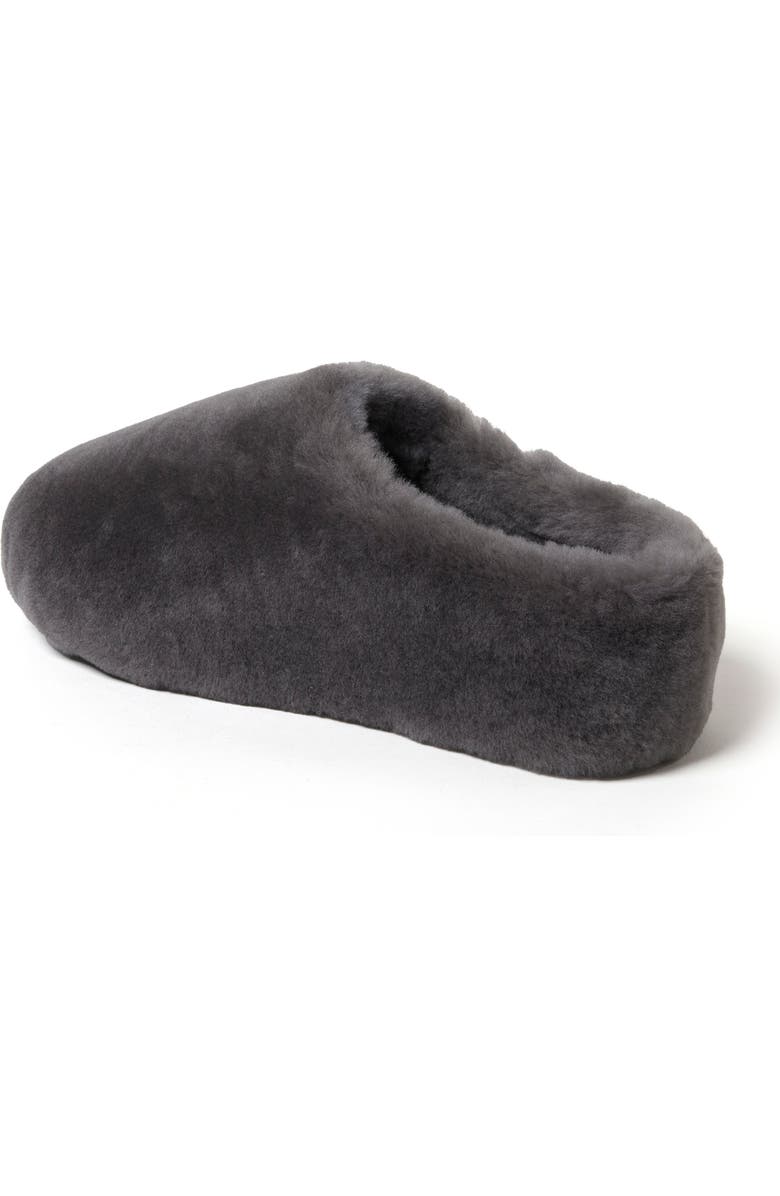 DEARFOAMS Fireside Maryboro Genuine Shearling Platform Fuzzy Clog Slipper, Alternate, color, Grey