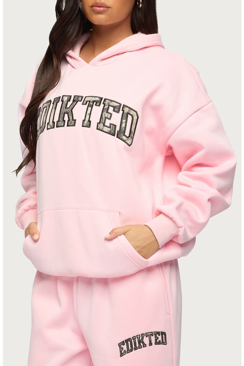 Camo Crush Oversize Fleece Logo Hoodie, Alternate, color, LIGHT-PINK