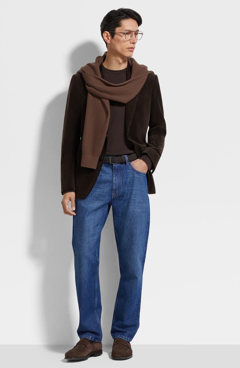 ZEGNA Cashco Stretch Cotton & Cashmere Corduroy Blazer, Alternate, color, Dark Brown