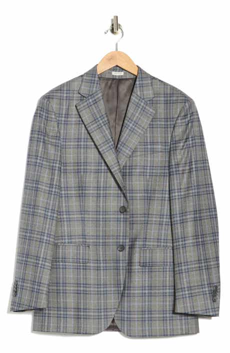 Peter Millar Mid Grey Plaid Wool Blazer