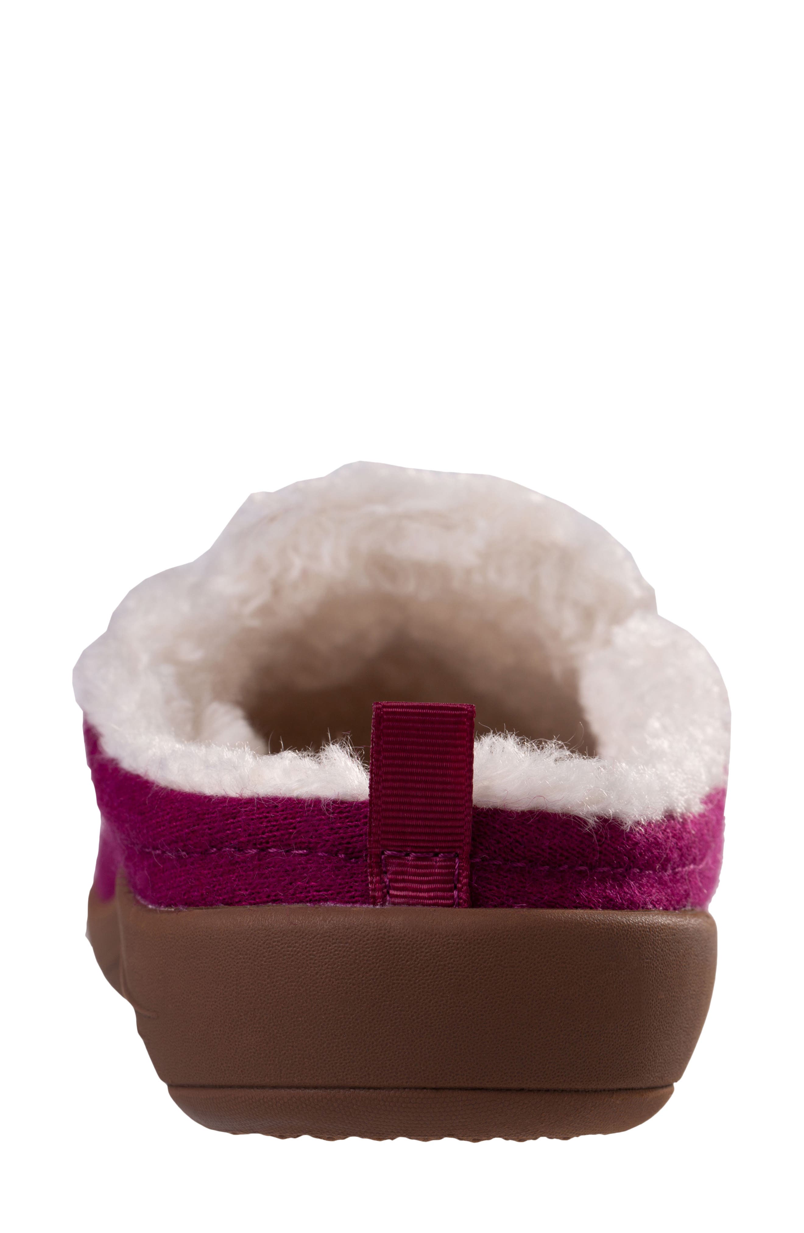 Dundee Cozy Faux Shearling Lined Slipper, Alternate, color, RED PLUM