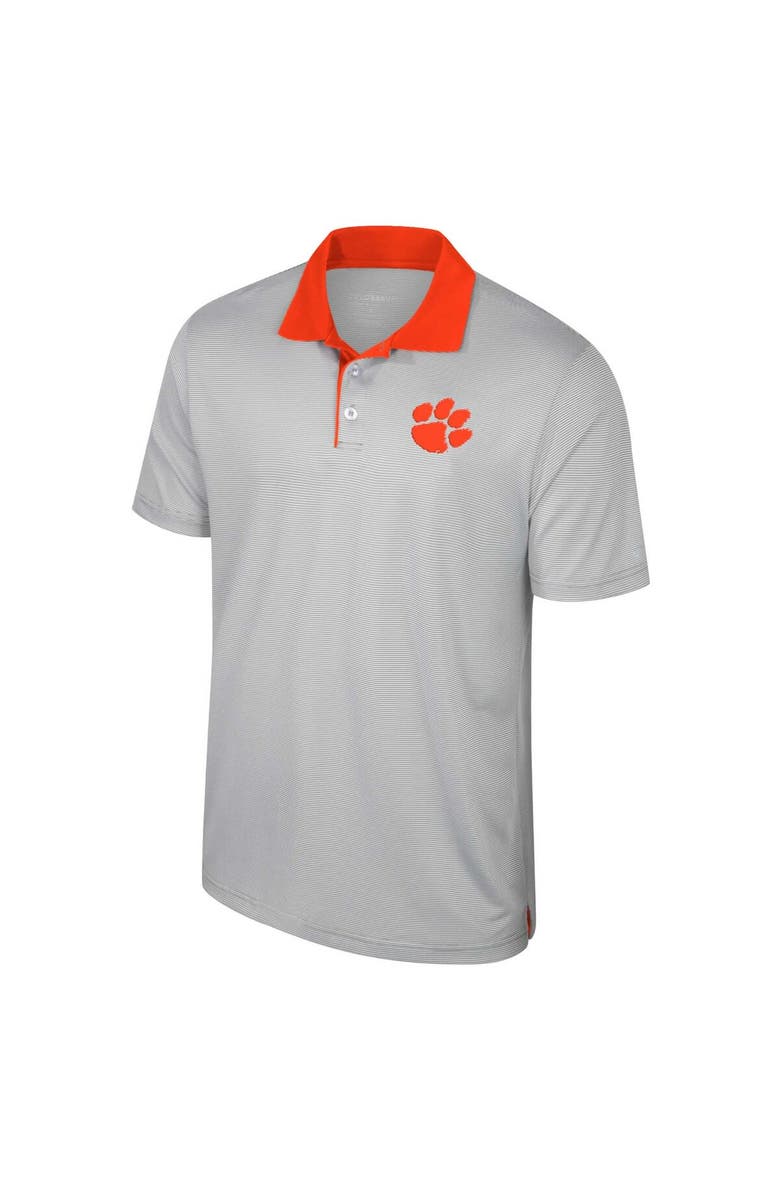 COLOSSEUM Men's Colosseum Gray Clemson Tigers Big & Tall Tuck Striped Polo, Alternate, color, Gray