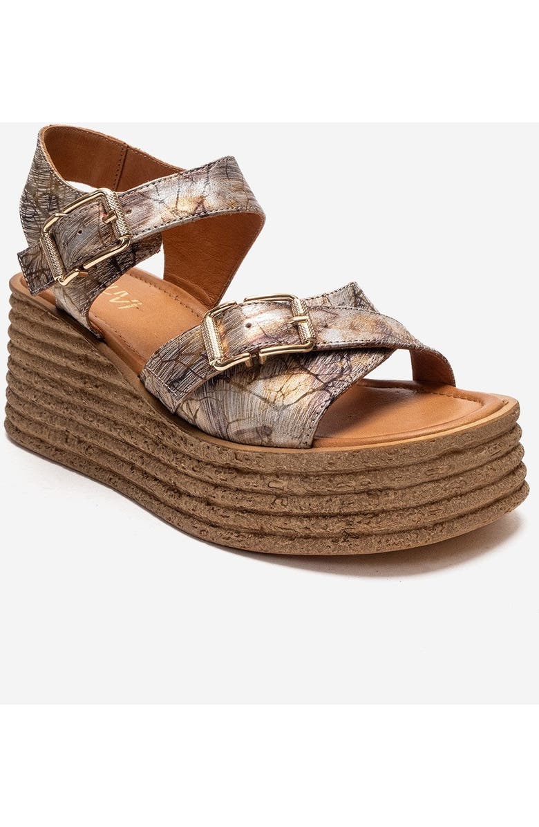 Forever & Always Shoes Mirette Leather Platform Sandal, Alternate, color, Gold