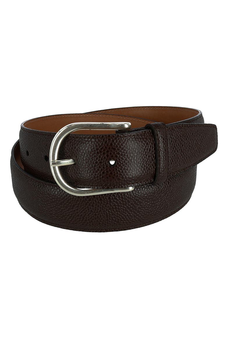 Men's Princeton Pebble Calfskin Leather Belt, Main, color, Brown