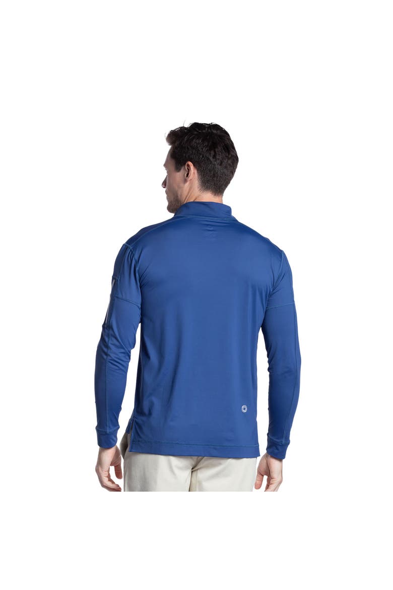 Men's Long Sleeve Mock Zip Top with Sun and UV Protection, Alternate, color, Navy