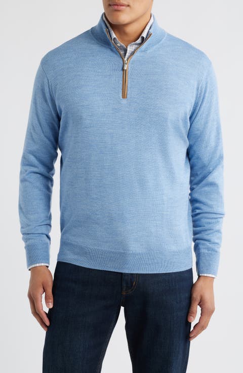 Autumn Crest Merino Wool Blend Quarter Zip Sweater