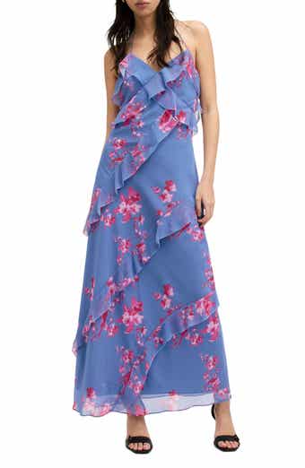 AllSaints Marina Iona Floral Halter Maxi Dress