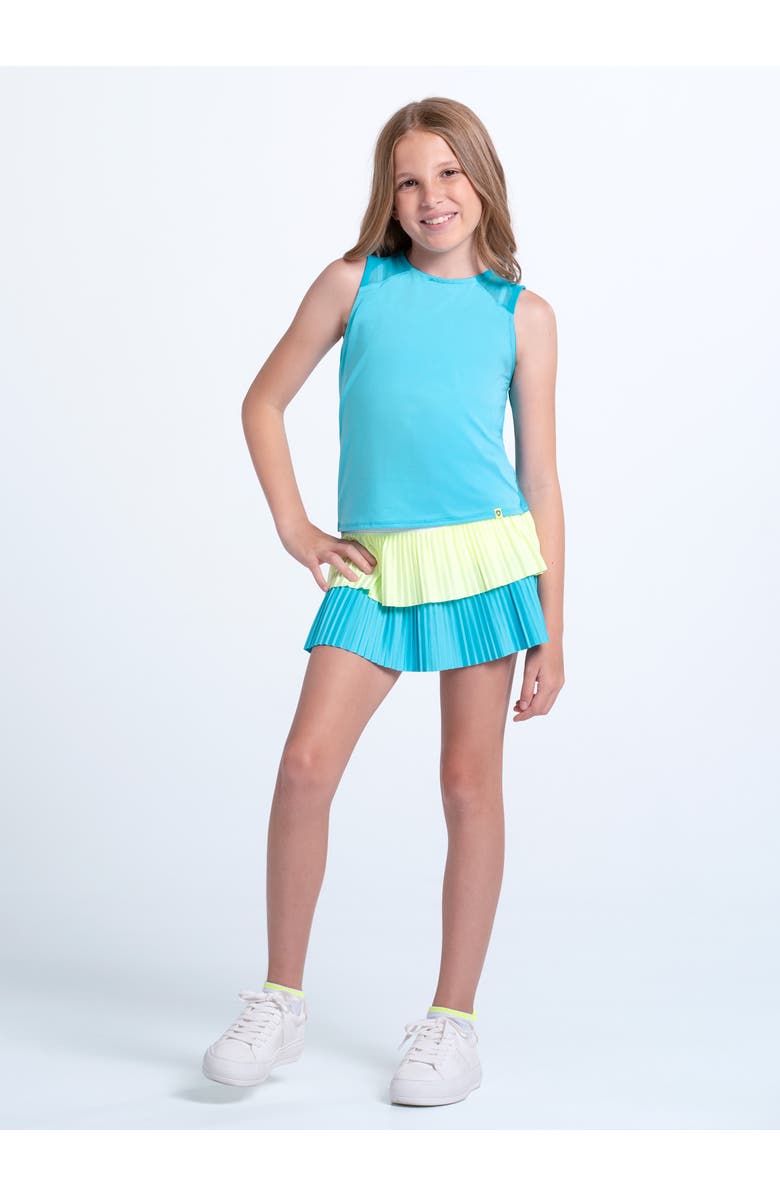 Lucky in Love Girls' Tie Break Tank Top, Alternate, color, Parrot Blue