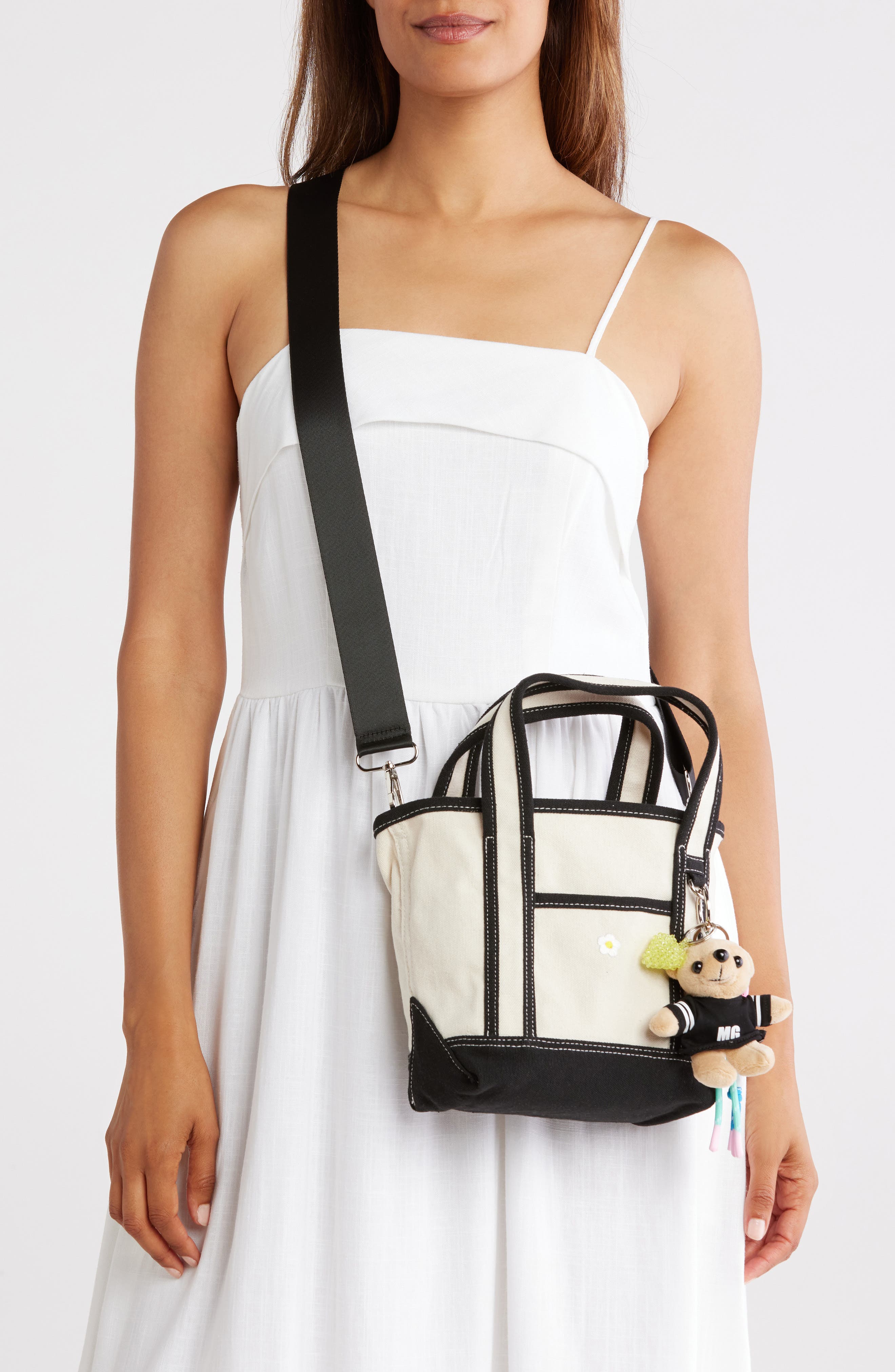 Madden Girl Canvas Mini Tote with Charm, Alternate, color, 