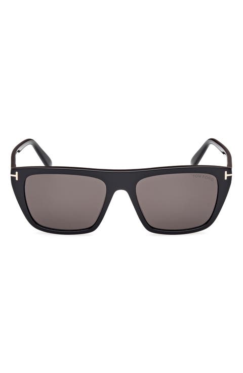 Aslan 56mm Rectangular Sunglasses