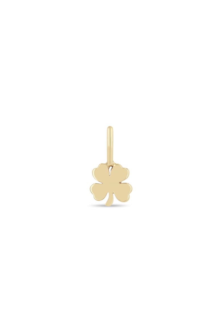 Midi Bitty Clover Charm, Main, color, YELLOW GOLD