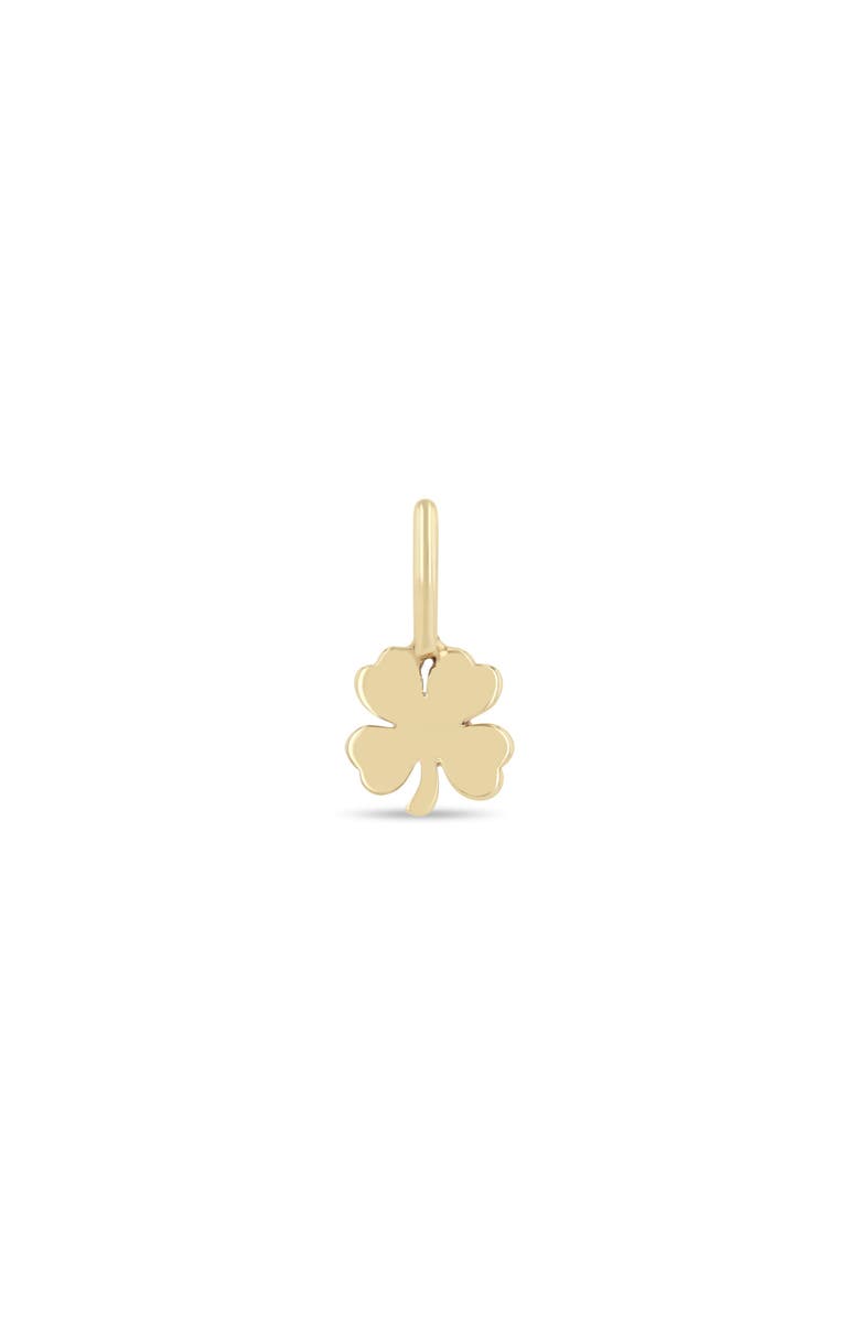 Zoë Chicco Midi Bitty Clover Charm, Main, color, Yellow Gold