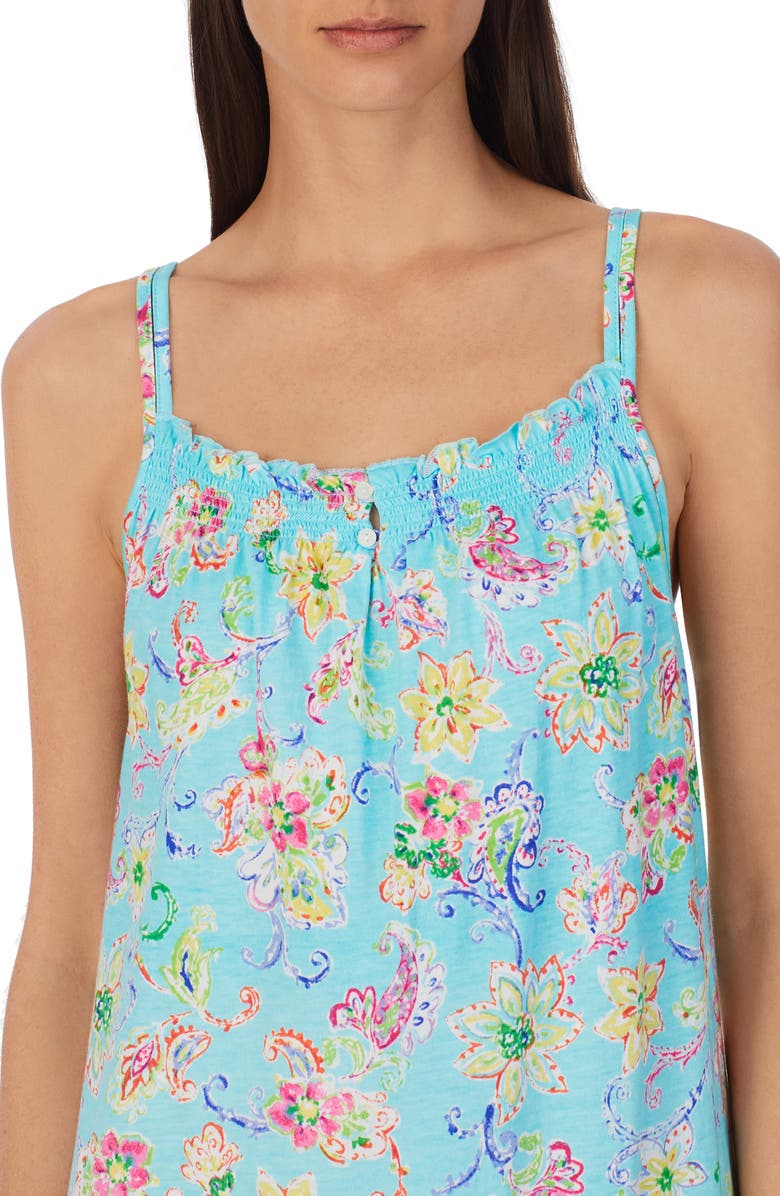 Lauren Ralph Lauren Smocked Neck Nightgown, Alternate, color, 