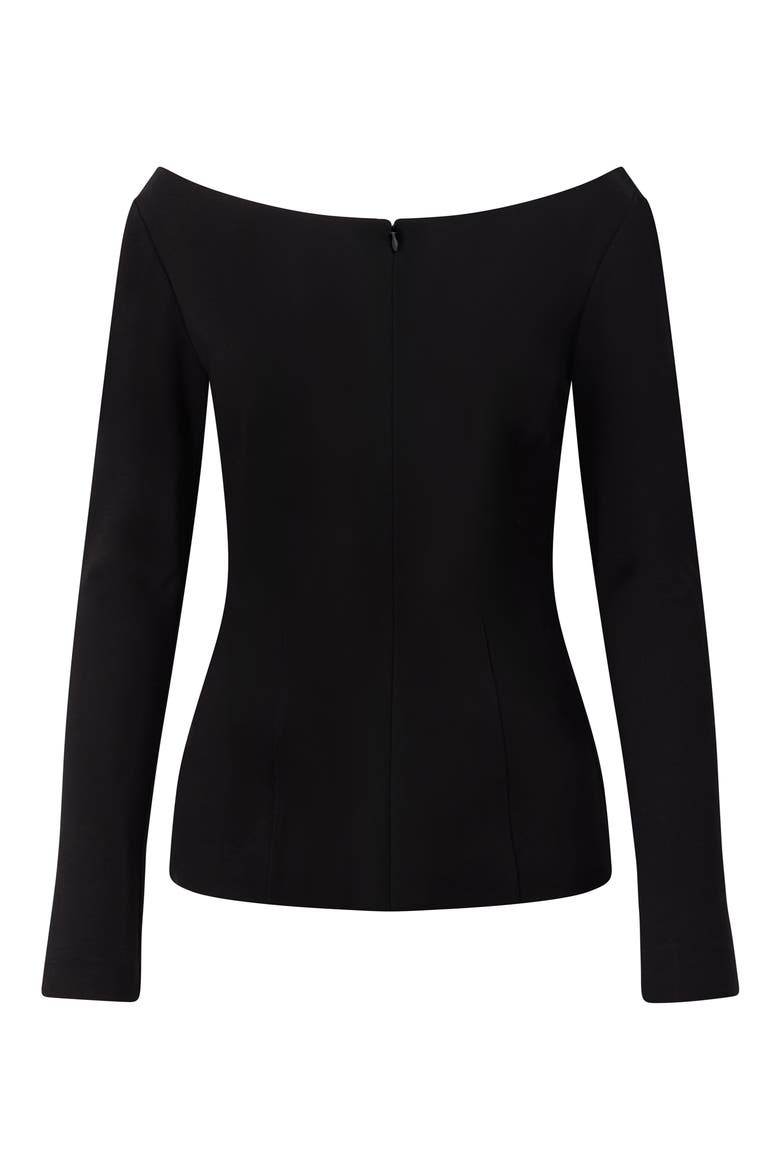 Off the Shoulder Long Sleeve Top, Alternate, color, BLACK