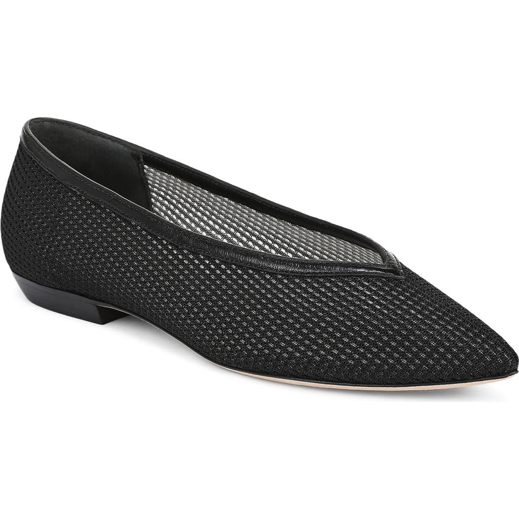 Veronica Beard Bancroft Pointed Toe Flat In Black