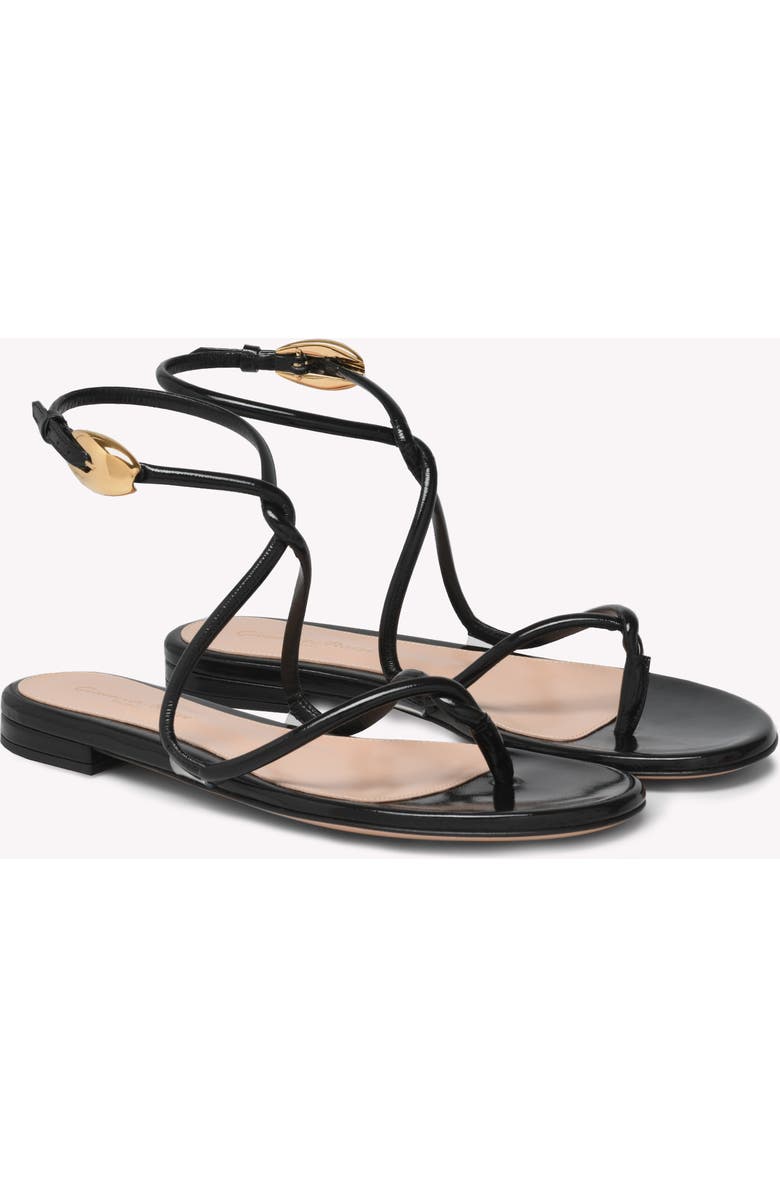 Gianvito Rossi Jungle Mamba Flat Sandals, Alternate, color, Black