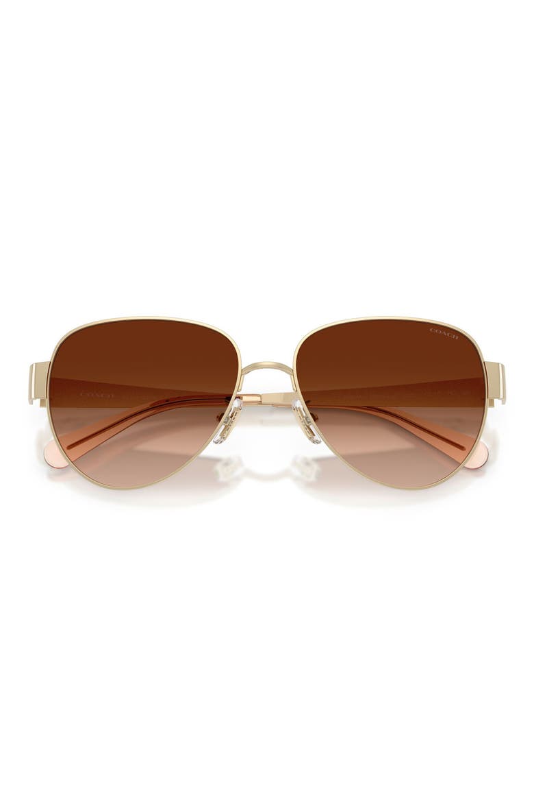57mm Gradient Pilot Sunglasses, Alternate, color, LIGHT GOLD / BROWN GRADIENT