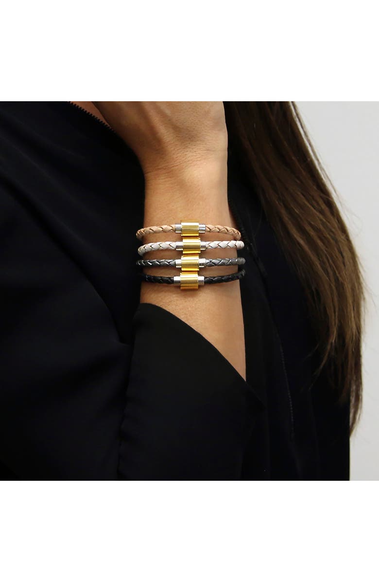 Liza Schwartz Braided Leather Magnetic Bracelet, Alternate, color, 