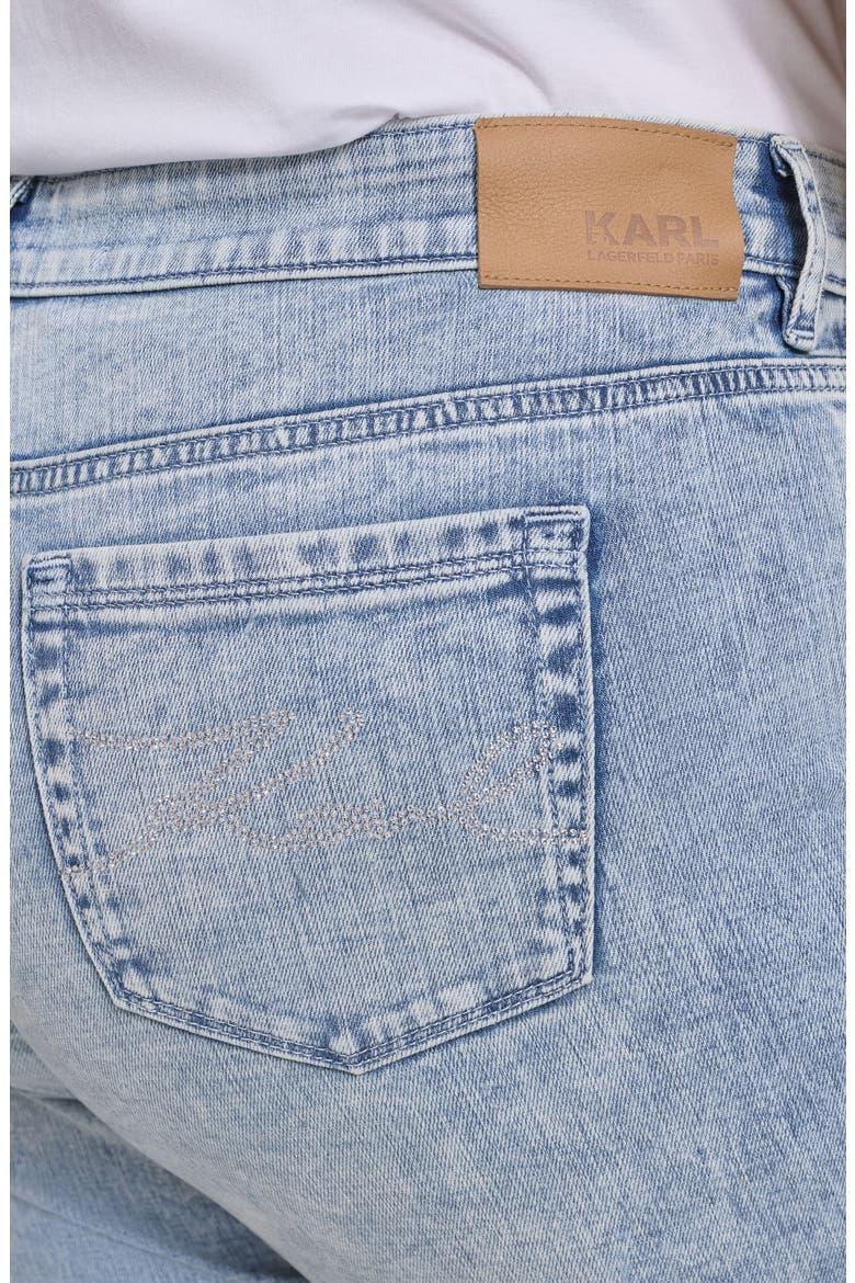 Crystal Cuff High Waist Jeans, Alternate, color, ICE BLUE