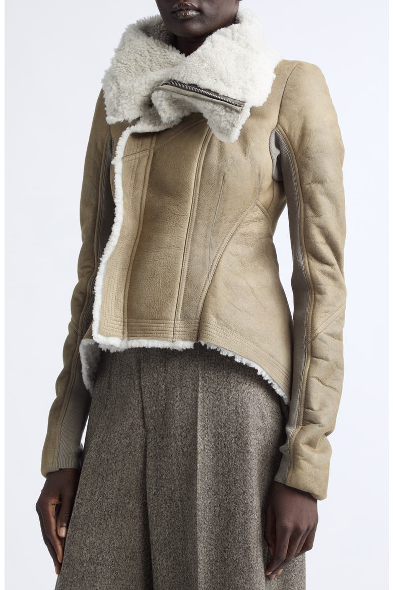 Naska Genuine Shearling Jacket, Alternate, color, DARK PEARL/ BLEACH