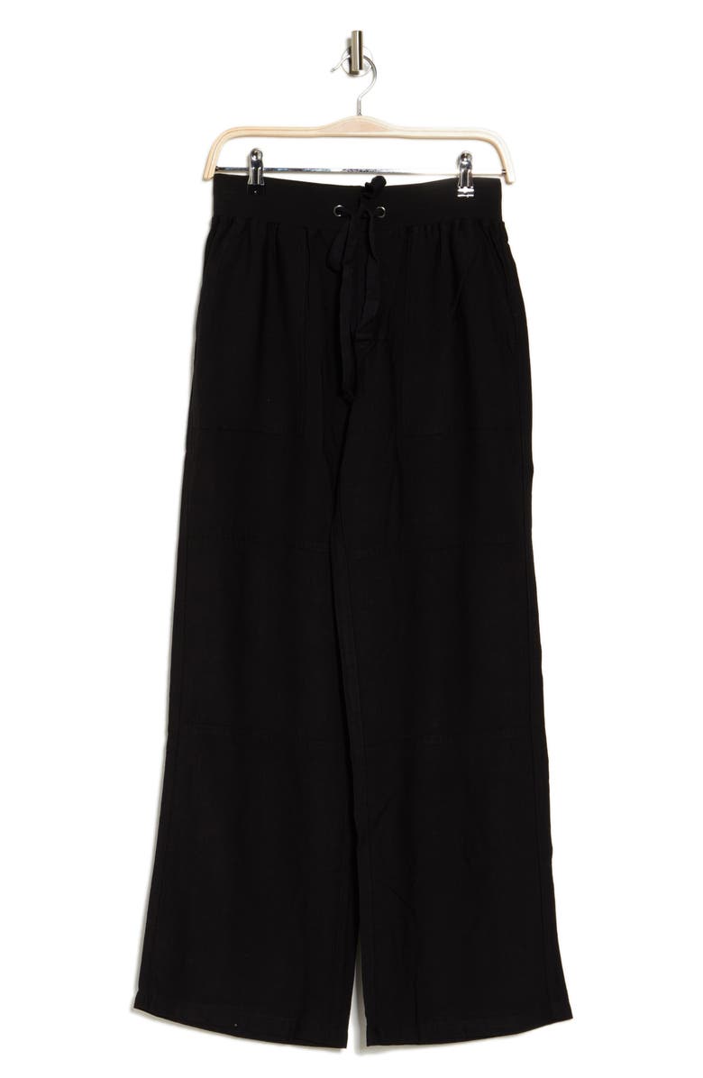 Sanctuary Twill Wide Leg Pants, Alternate, color, Black