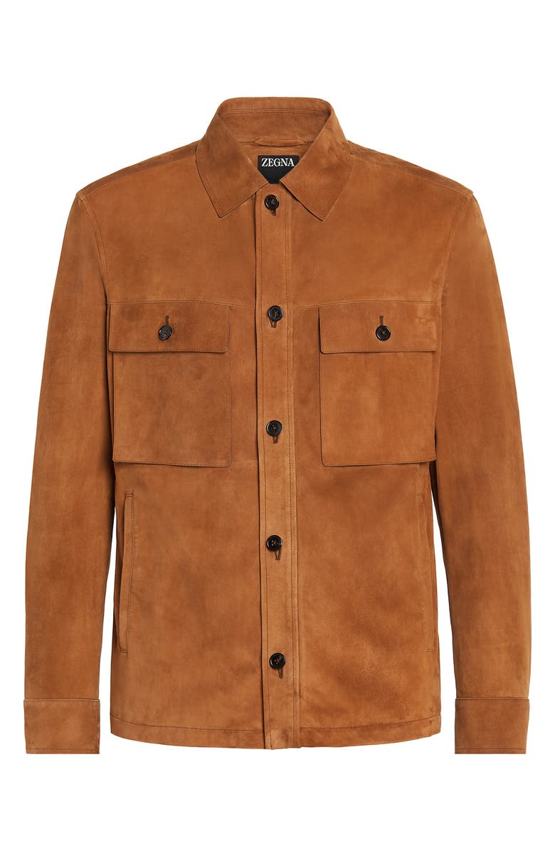 ZEGNA Suede Overshirt, Alternate, color, Vicuna