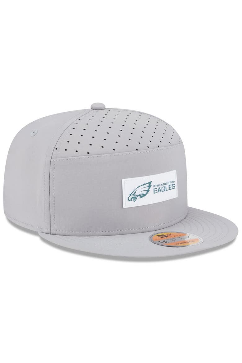Men's New Era Gray Philadelphia Eagles 2025 Sideline  Split Panel 9FIFTY Snapback Hat, Alternate, color, Gray