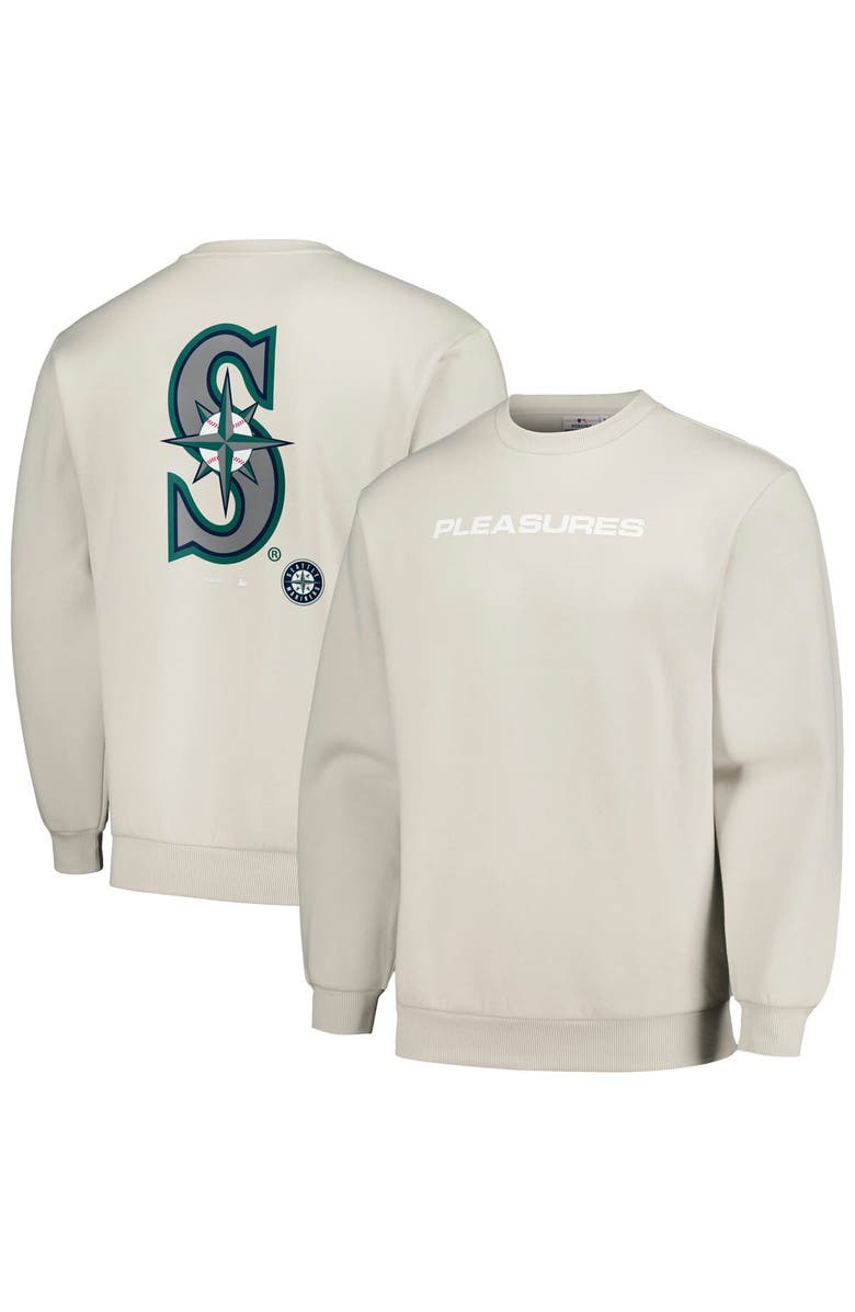 PLEASURES Men's PLEASURES Gray Seattle Mariners Ballpark Pullover Sweatshirt, Main, color, Gray