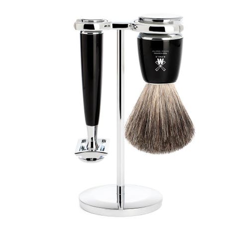 Rytmo Black 3-Piece Pure Badger & Safety Razor Shaving Set
