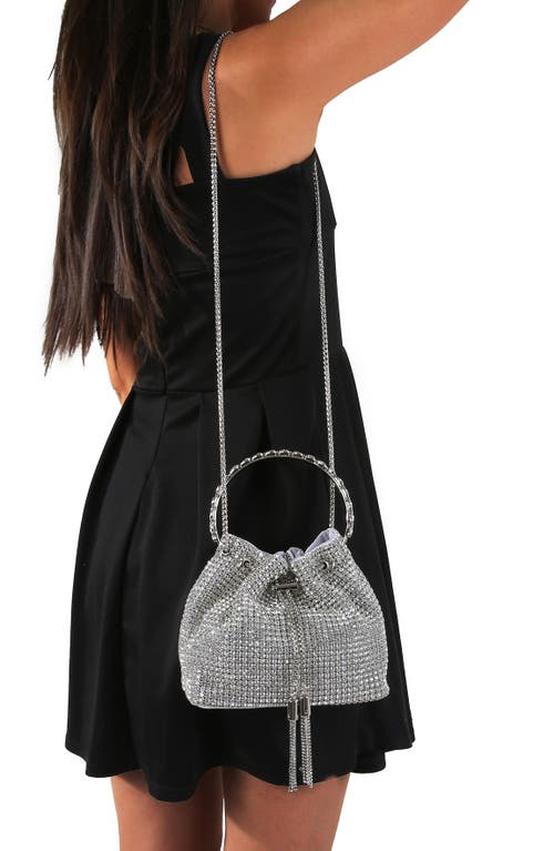 Berness Rhinestone Ring Handle Bag In Silver