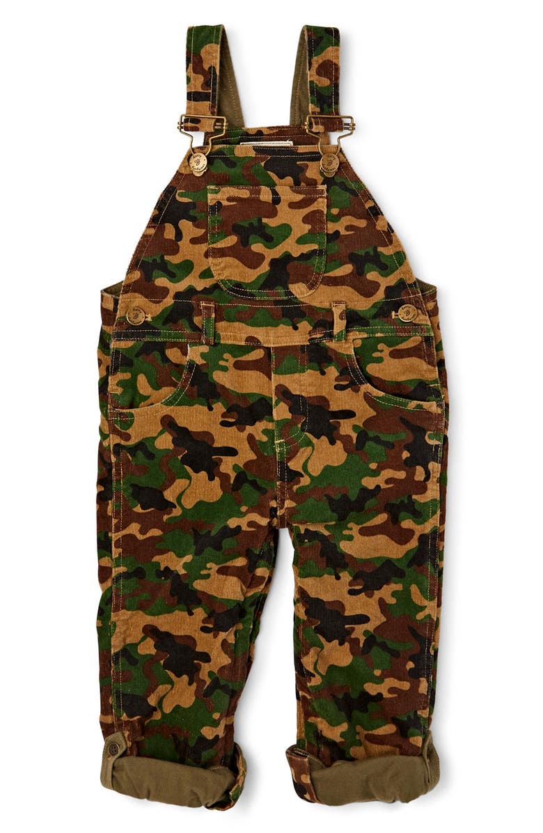 DOTTY DUNGAREES Kids' Camo Print Cotton Corduroy Overalls, Main, color,