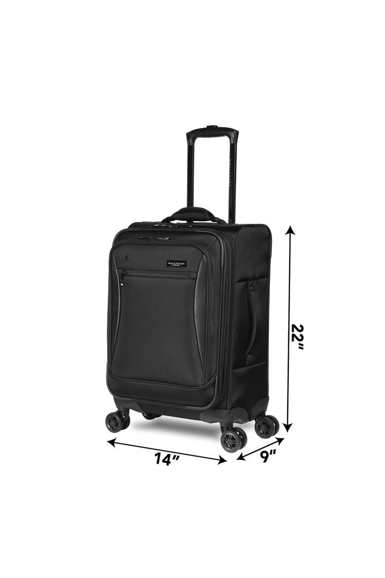 Solutions Expandable 20" Carry On Spinner W/ Padded Electronics Pockets, Alternate, color, Black