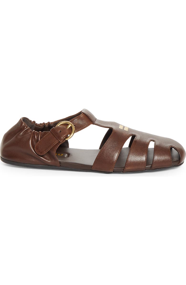 Miu Miu Ruches Fisherman Sandal, Alternate, color,