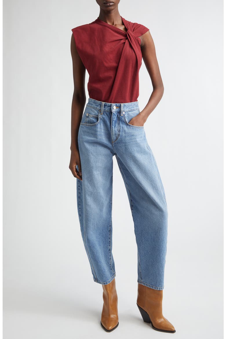 Nayda Asymmetric Cotton Slub Top, Alternate, color, DARK BURGUNDY