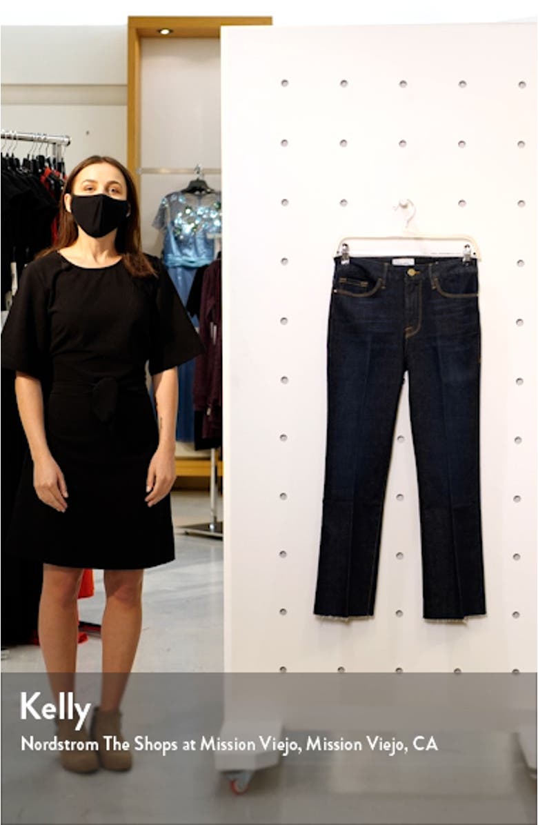 Le Crop Mini Boot High Waist Raw Hem Jeans, sales video thumbnail
