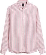 BOSS Liam Regular Fit Linen Button-Up Shirt