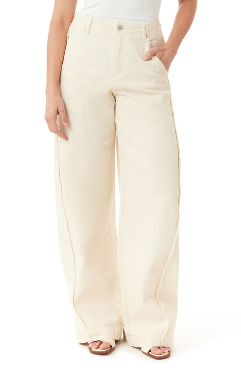 Aiden Frayed Relaxed Barrel Wide Leg Jeans