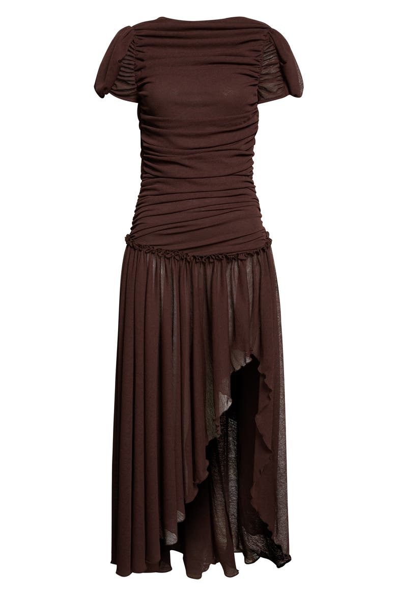 Adeline Open Back Semisheer Chiffon Maxi Dress, Alternate, color, BROWN