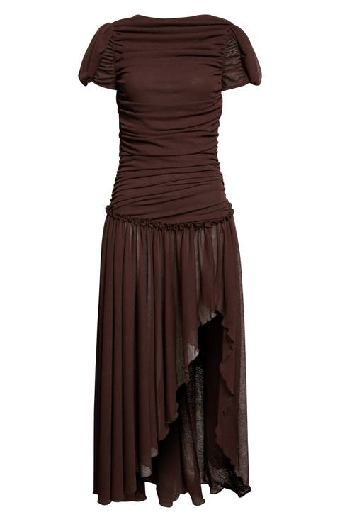 Adeline Open Back Semisheer Chiffon Maxi Dress
