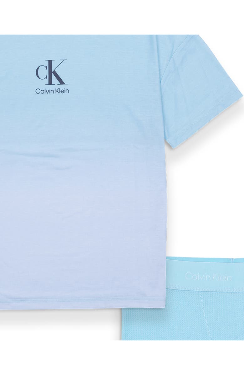 Calvin Klein Kids' Thermal Two-Piece Short Pajamas, Alternate, color, Blue Gradient/ Tropic Blue