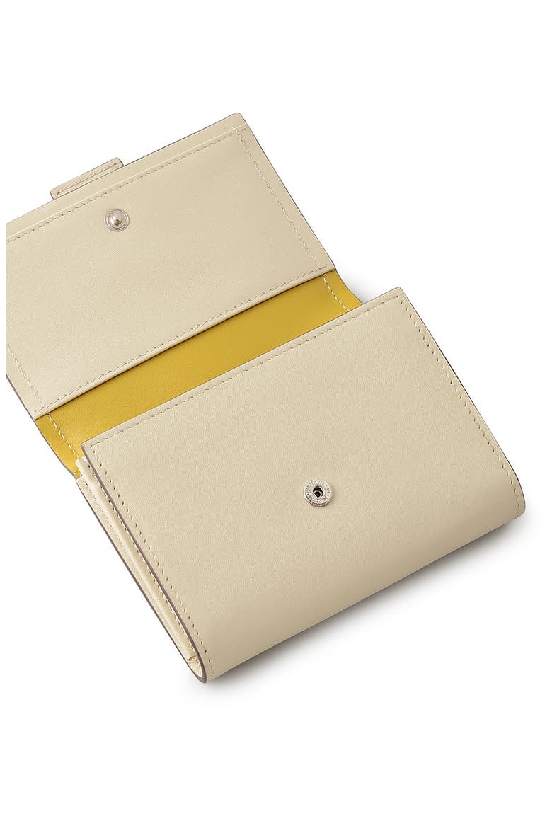 Sloane Medium Leather Flapover Wallet, Alternate, color, SNOW